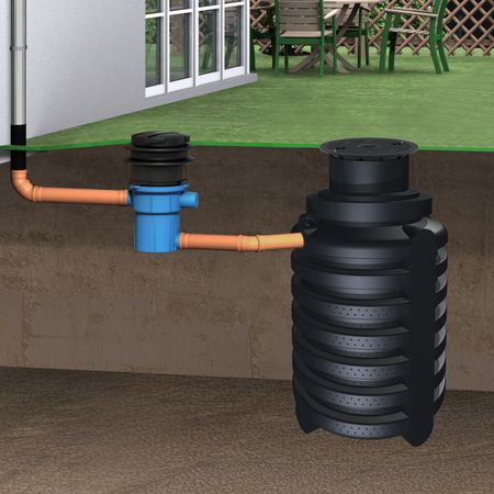Versickerungsschacht 2000 Liter mit Gartenfilter Einbau
