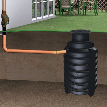 Versickerungsschacht 2000 Liter mit Rainus braun Einbau