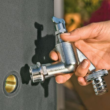 Regentonne eckig Modena anthrazit 200 Liter Messinggewinde