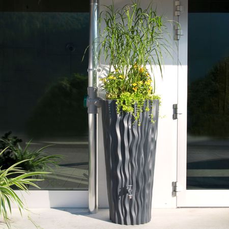Regentonne anthrazit ALANA 160 Liter Frontansicht 