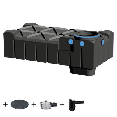 Flachtank 1500 Liter ECO inkl. Deckel und Zubehör