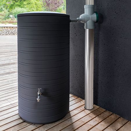 Regentonne anthrazit NOVARA 280 Liter Frontansicht 