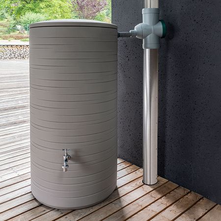 Regentonne taupe NOVARA 280 Liter Frontansicht 