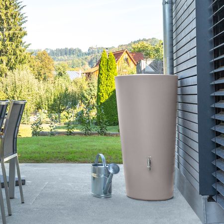 Regentonne taupe RAINBOWL 210 Liter Frontansicht 