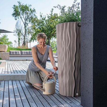 Regentonne ALANA 160 Liter taupe bepflanzbar