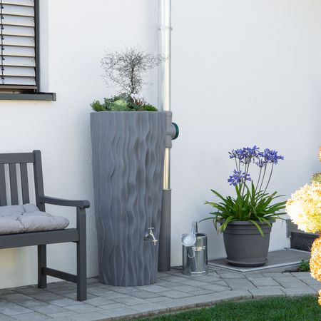 Regentonne grau ALANA 160 Liter bepflanzbar