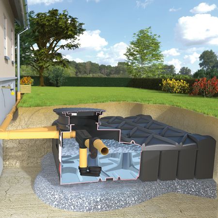 Zisterne flach 5000 L REGENTA PERFEKT Einbau