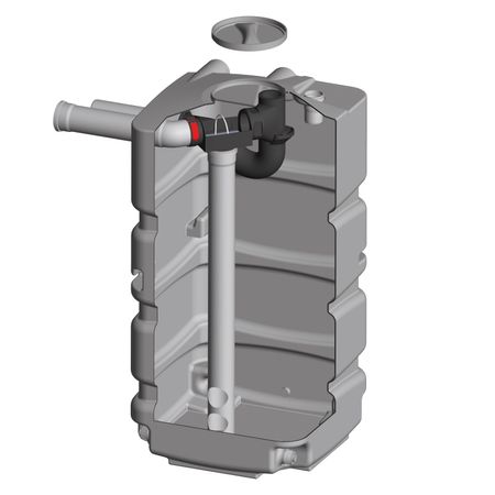 800 L Kellertank Basis Filter, Zulauf und Siphon