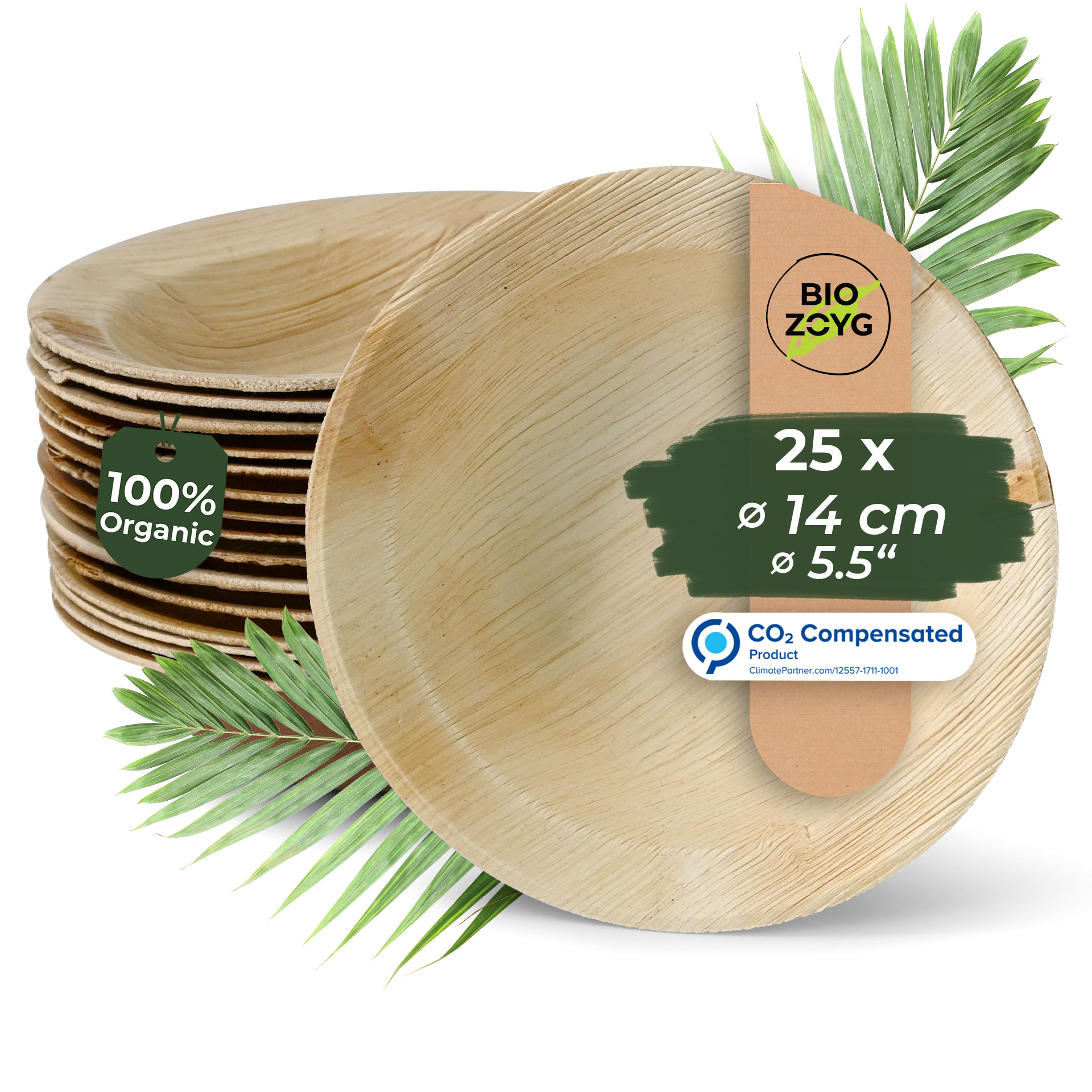 Palmware®-Teller, tief, rund, mit Rand