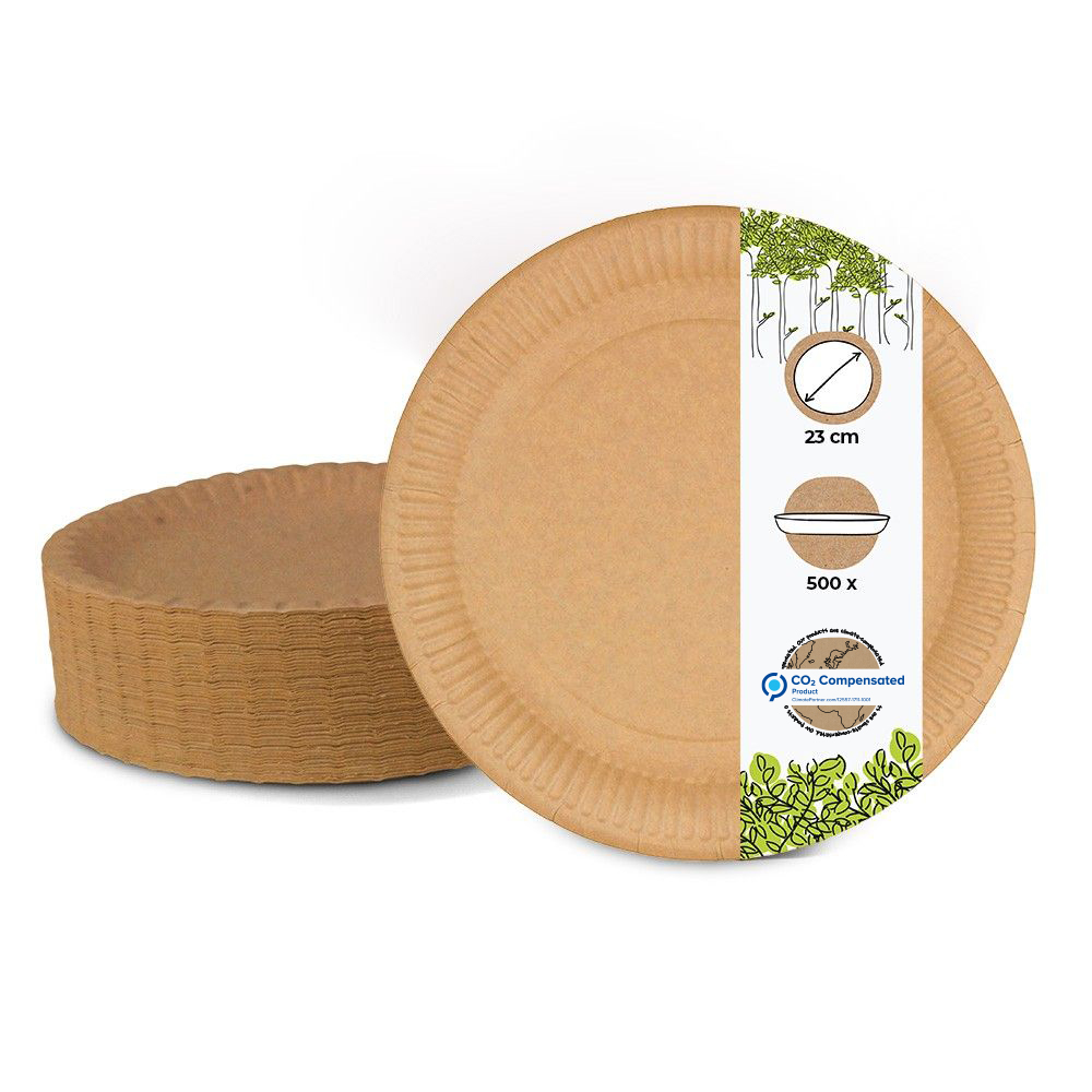 Pappteller Ø 23 cm, braun, rund