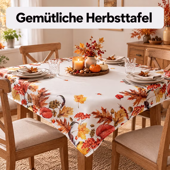 Tischwäsche mit Motiv Herbstblätter