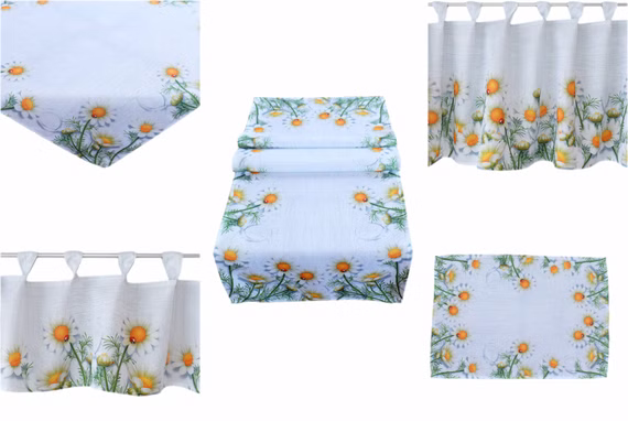 Tischdecke Druck Kamillenblüten Tischläufer Frühling
