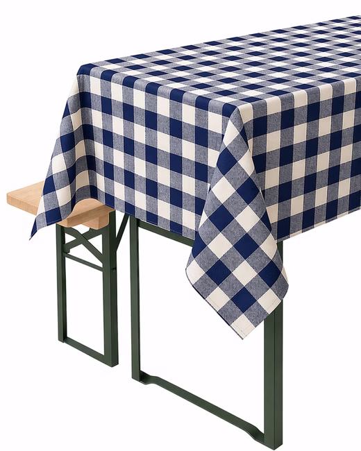 Landhaus Tischdecke 20mm Karo blau-weiß