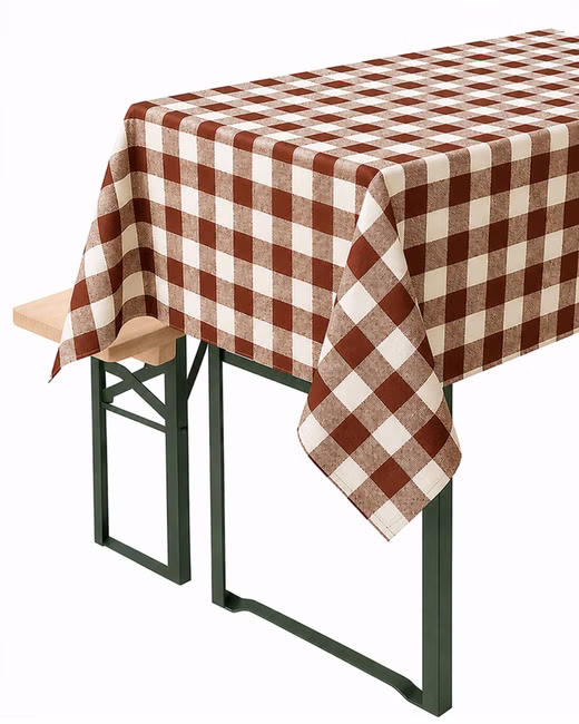 Landhaus Tischdecke 20mm Karo braun-weiß