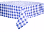 blaue Tischdecke mit 20mm Karo