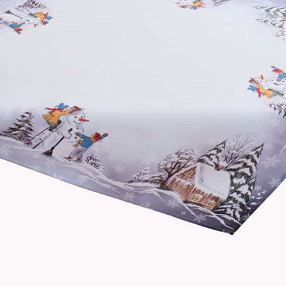 Tischdecke Motiv Kinder mit Schneemann