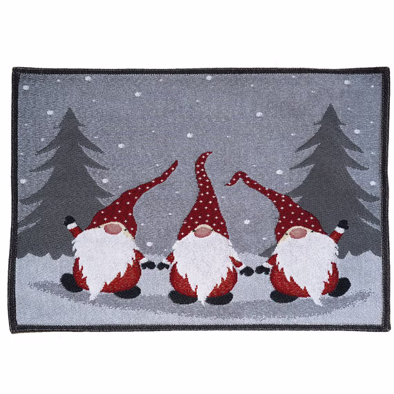 Tischwäsche 33 x 46 cm mit Goblin-Stickerei Weihnachtswichtel