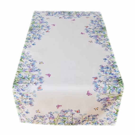 Tischwäsche 40 x 90 cm mit Motiv Blumen und Schmetterlinge