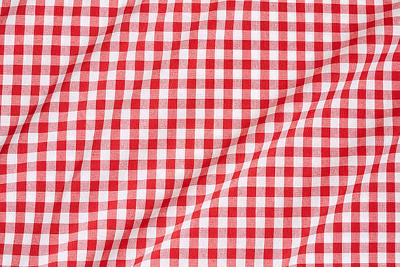 Bistrogardine mit Schlaufen Landhaus Bauernkaro Scheibengardine kariert