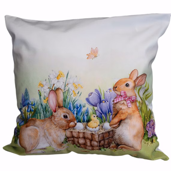 Dekokissen Kissenbezug Druck Osterhase Ostern Frühling
