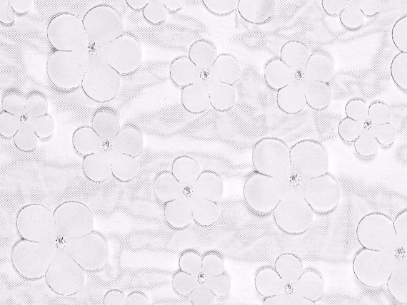 Tischläufer transparent mit weißen Blumen