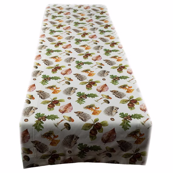Tischwäsche mit Motiv Herbst Pilze Igel