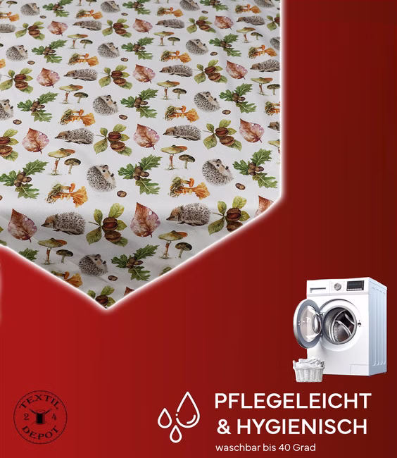 Tischwäsche mit Motiv Herbst Pilze Igel