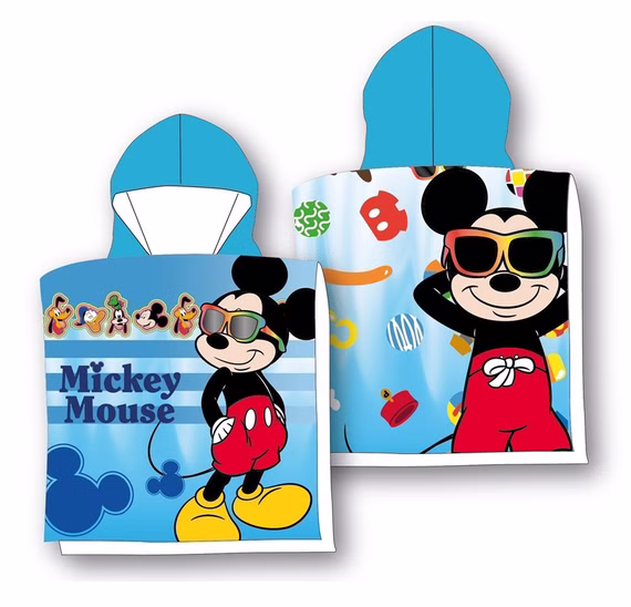 Badeponcho 55x55 cm mit Kapuze Mickey Mouse