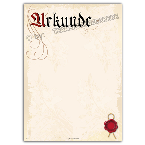 Urkunde (A4, Karton) - Neutral 2