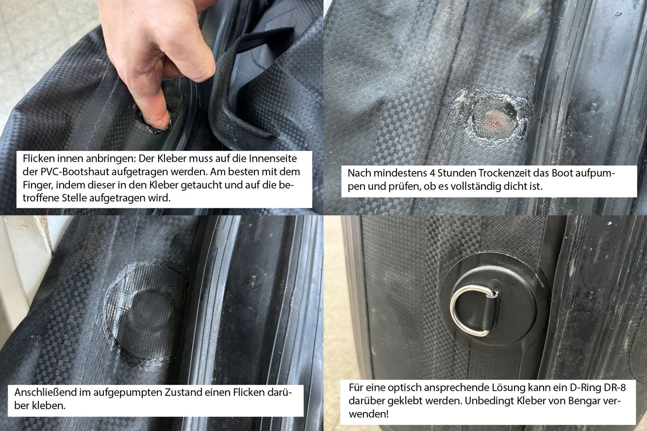 Kleber Kit für Schlauchboote: PVC Kleber + Kleberverdünner + Pinsel + Klebeband Kleber Kit für Schlauchboote: PVC Kleber + Kleberverdünner + Pinsel + Klebeband