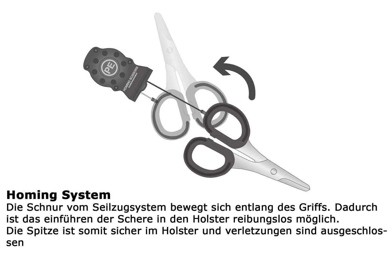 Daiichiseiko Japan Schere + Holster mit Haltezugsystem Homing Scissors Type SR Daiichiseiko Japan Schere + Holster mit Haltezugsystem Homing Scissors Type SR
