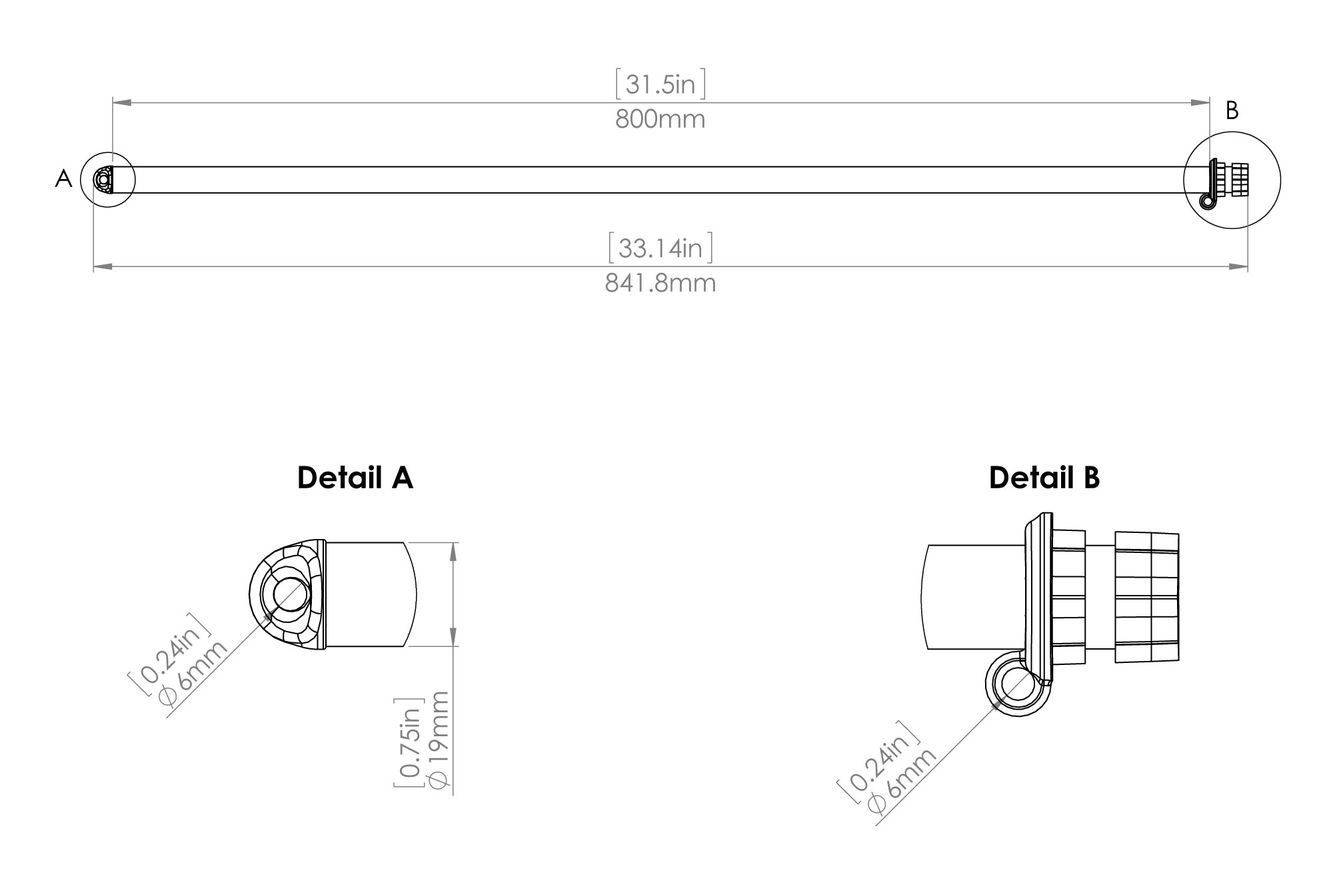 Railblaza Flagpole, Flaggstock Fahnenstock aus Aluminium für Boote 02-4009-11 Railblaza Flagpole, Flaggstock Fahnenstock aus Aluminium für Boote 02-4009-11