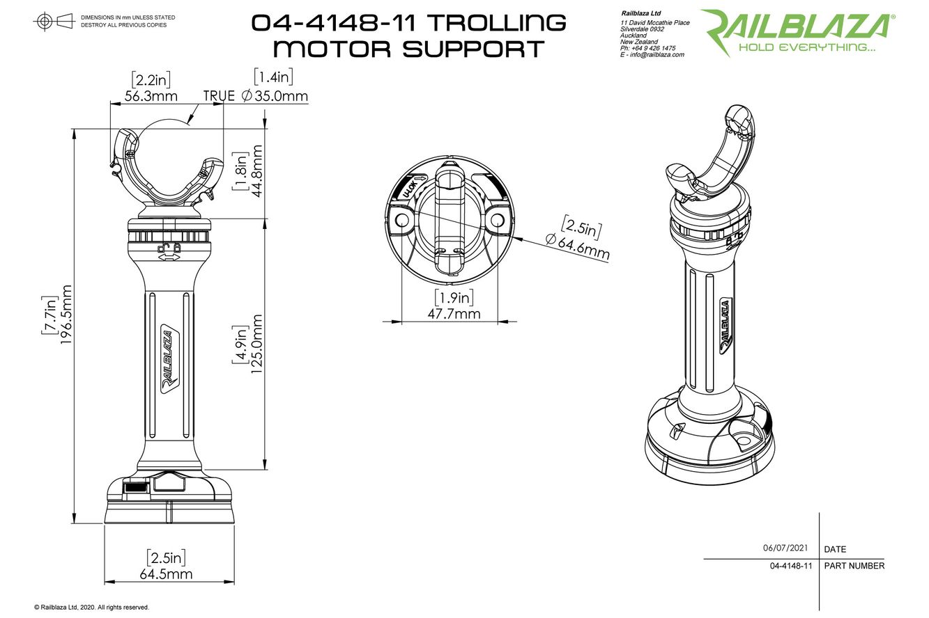 Railblaza Trolling Motor Support E-motor Stabilisator für Bugmotoren Minn Kota Railblaza Trolling Motor Support E-motor Stabilisator für Bugmotoren Minn Kota