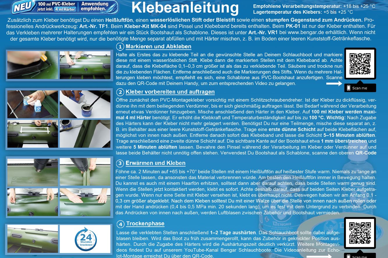 PVC Kleber inkl. Kleberverdünner von Bengar für Schlauchboote aus PVC Bootshaut PVC Kleber inkl. Kleberverdünner von Bengar für Schlauchboote aus PVC Bootshaut