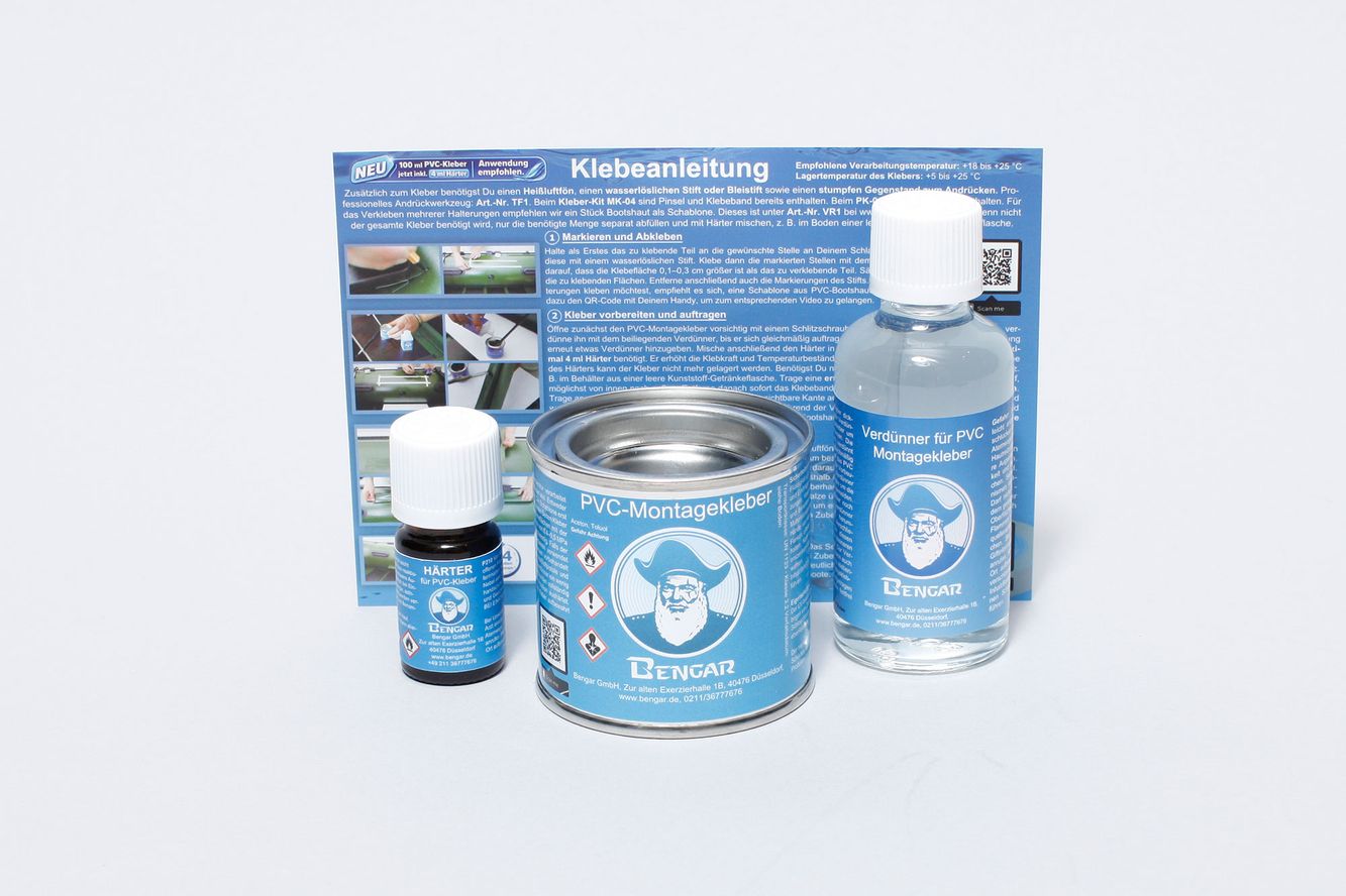 PVC Kleber inkl. Kleberverdünner von Bengar für Schlauchboote aus PVC Bootshaut PVC Kleber inkl. Kleberverdünner von Bengar für Schlauchboote aus PVC Bootshaut
