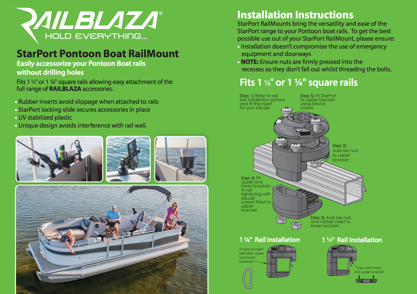 Railblaza Halterung RailMount Rund (Ø 19, 22 und 25mm) und Vierkantrohr (28 und 32 mm) Railblaza Halterung RailMount Rund (Ø 19, 22 und 25mm) und Vierkantrohr (28 und 32 mm)