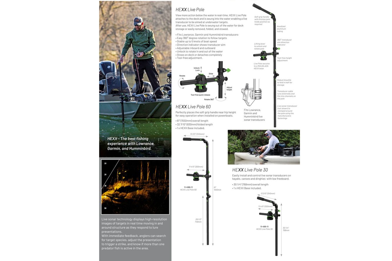 Railblaza HEXX Live-Pole Geberstange 60 (lange Version 155 cm) für Live-Geber Railblaza HEXX Live-Pole Geberstange 60 (lange Version 155 cm) für Live-Geber