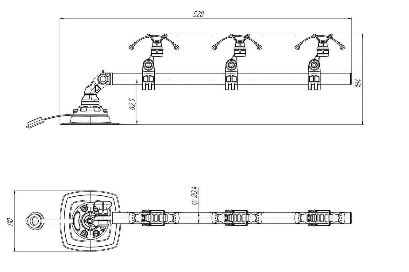 Fasten 3 Fach Rutenhalter Ablage Rod Racks Auslegearm, horizontale Ablage Fasten 3 Fach Rutenhalter Ablage Rod Racks Auslegearm, horizontale Ablage