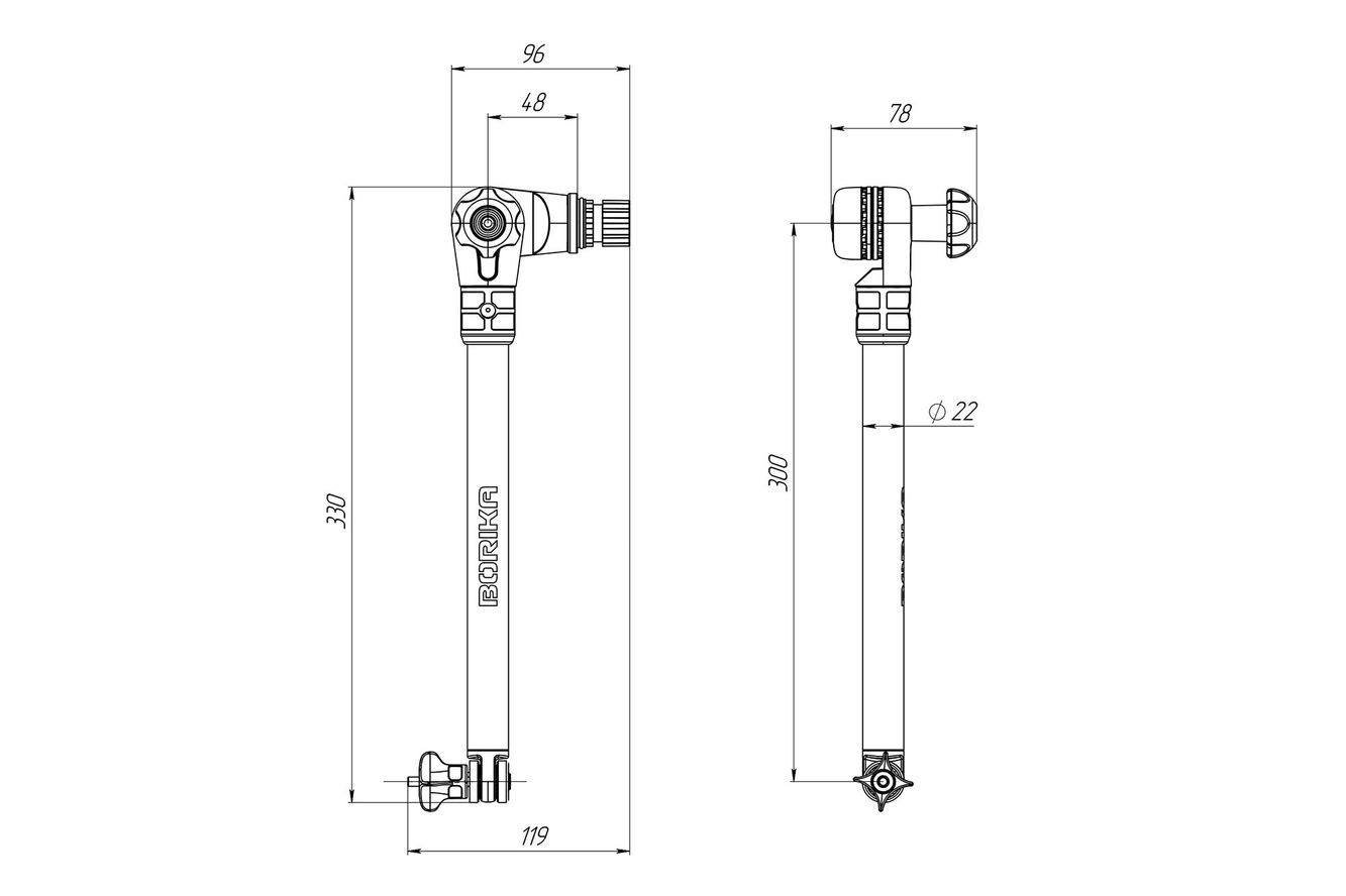 Fasten Geberstange für die seitliche Montage Transducer für Echolot (300 mm) Fasten Geberstange für die seitliche Montage Transducer für Echolot (300 mm)