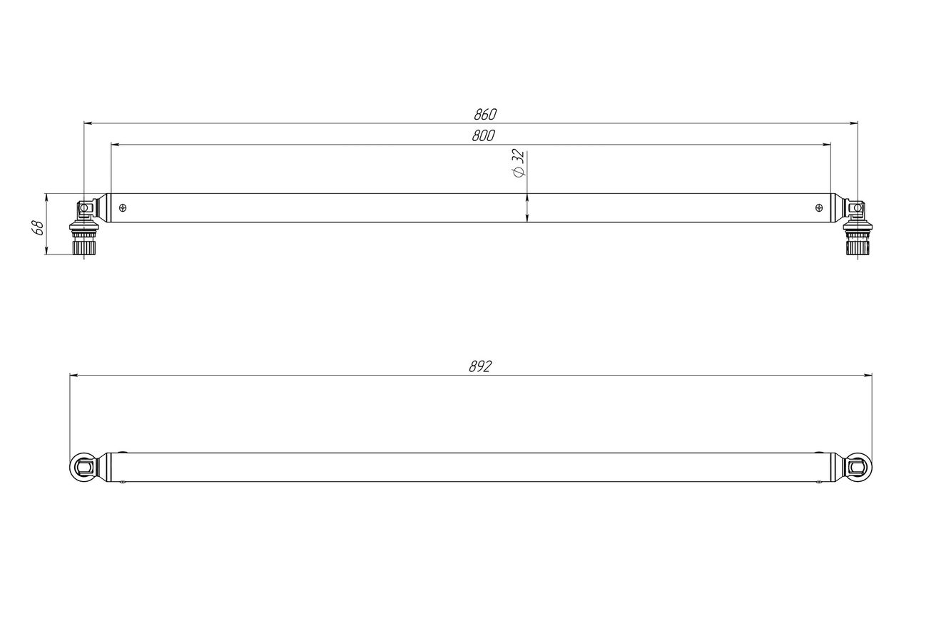 Fasten Frontstange für Bellyboote mit 2x Kardangelenk Tf254 (Ø32 mm) Frontbar Fasten Frontstange für Bellyboote mit 2x Kardangelenk Tf254 (Ø32 mm) Frontbar