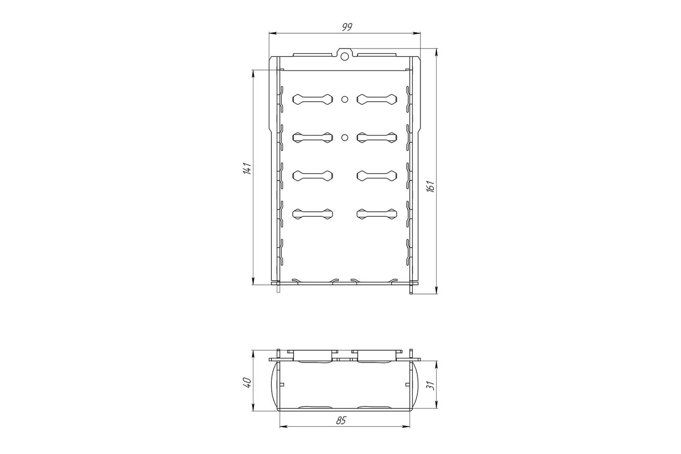 Fasten PVC Tasche (L 138x80x30 mm) mit Molle Schnallen für Ködertisch THf375 Fasten PVC Tasche (L 138x80x30 mm) mit Molle Schnallen für Ködertisch THf375