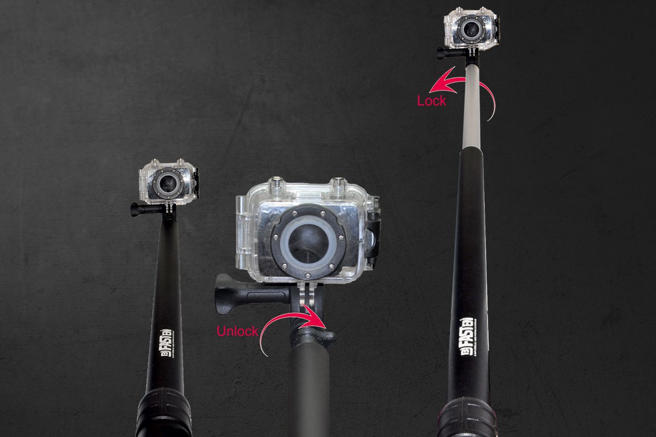 Fasten Videokamera Halter (600 mm) 2 Stufen Teleskop Länge änderbar rotier- und neigbar Fasten Videokamera Halter (600 mm) 2 Stufen Teleskop Länge änderbar rotier- und neigbar