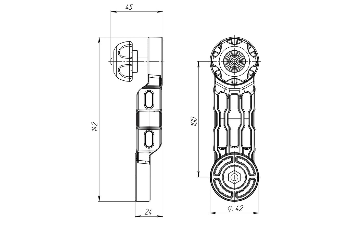 Stangen Verlängerung (100 mm), aus Kunststoff für Zubehör mit Knickgelenken Stangen Verlängerung (100 mm), aus Kunststoff für Zubehör mit Knickgelenken