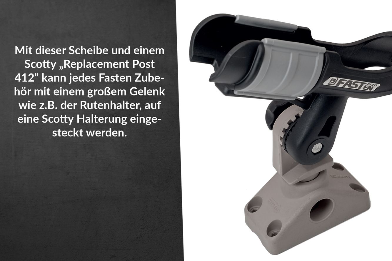 Fasten 3 x Scheiben damit man Scotty- u. Fasten-Zubehör miteinander benutzen kann Fasten 3 x Scheiben damit man Scotty- u. Fasten-Zubehör miteinander benutzen kann