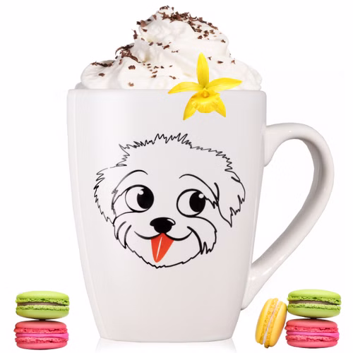 PLATINUX Kaffeetasse mit Griff 250ml Tasse mit Hunde Motiv "Einstein" Teetasse x1