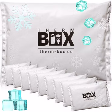 THERM BOX Profi Kühlakku für Kühlbox Set 10 Stück Groß 450g Wiederverwendbar Kühlpad Kühlpack