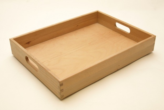 Holzkiste Holzbox aus Buche lackiert 40 x 30 x 7 cm