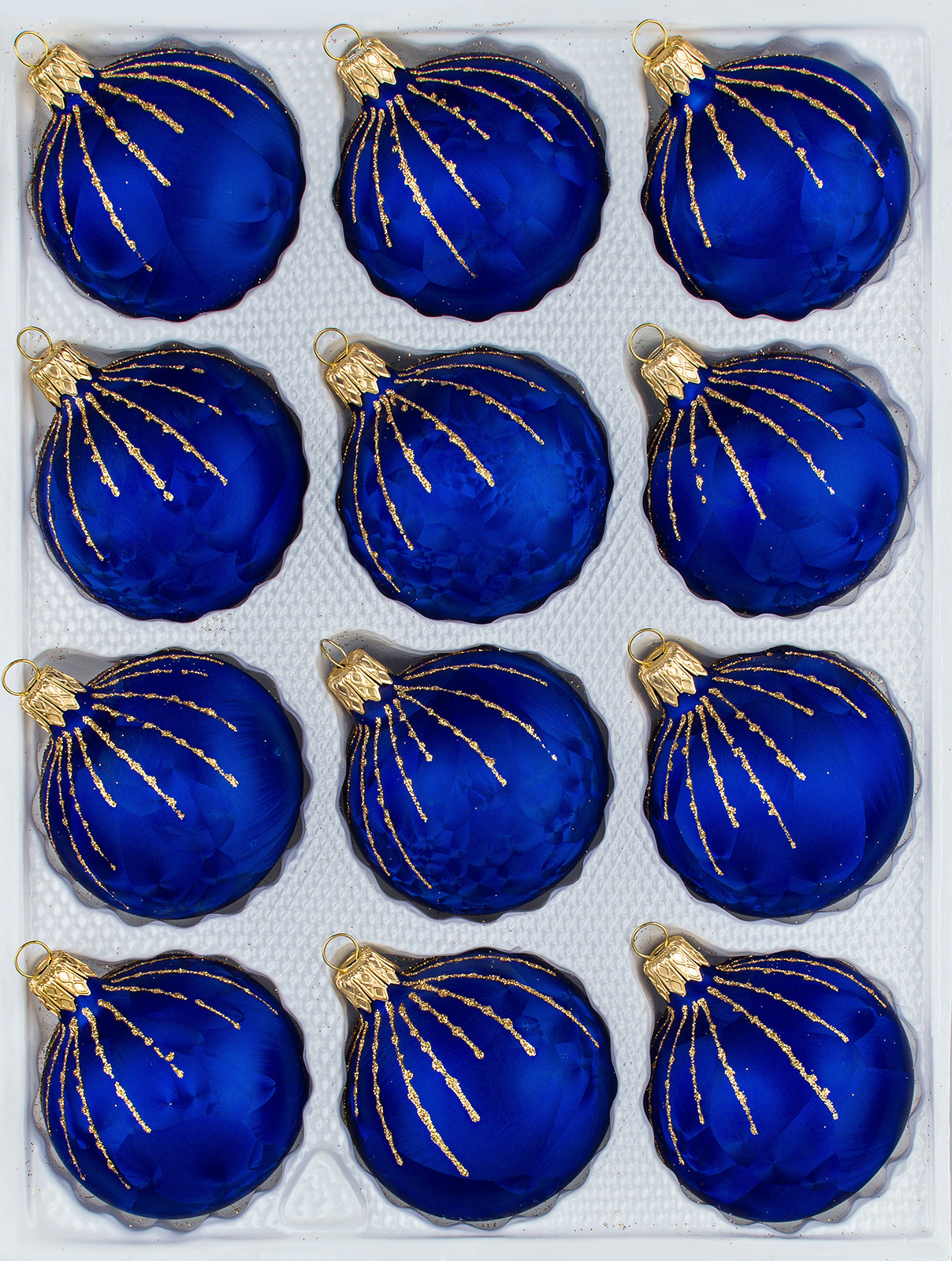 12 tlg. Glas-Weihnachtskugeln Set in 