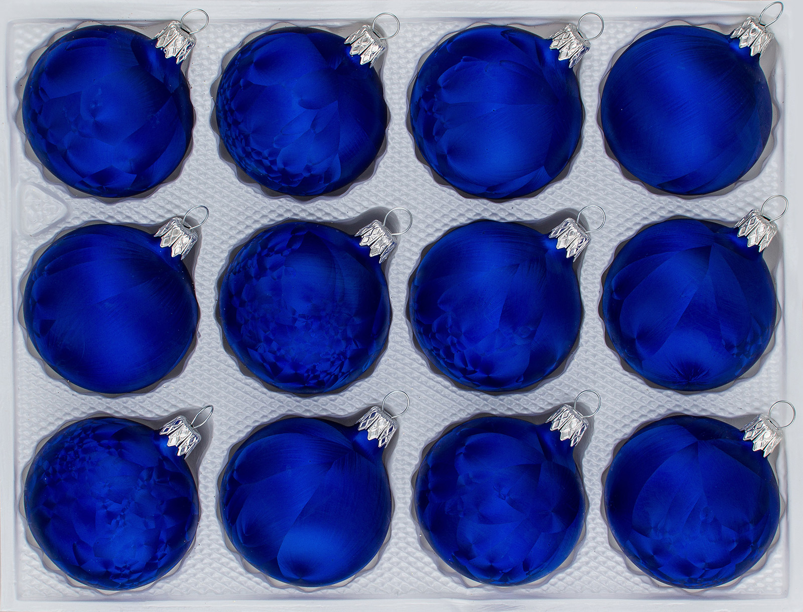 12 tlg. Glas-Weihnachtskugeln Set in 