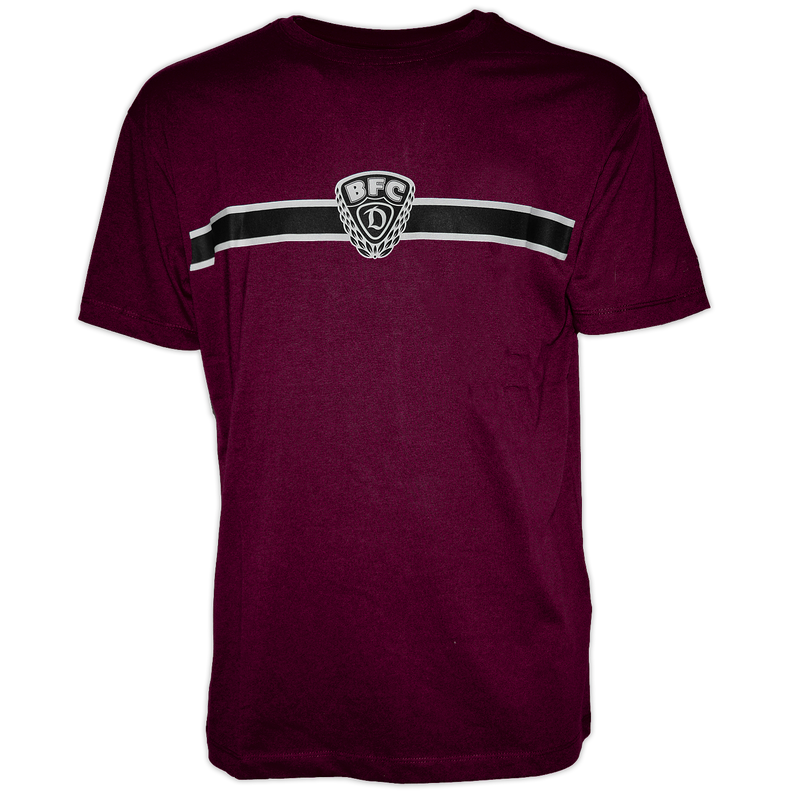 T-Shirt Striped Logo weinrot